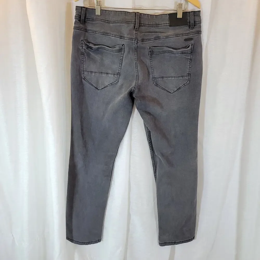 Men’s Gray Slim Fit Stretch Denim Jeans Casual Pants Stone Falcon 36x30 - Picture 2 of 8